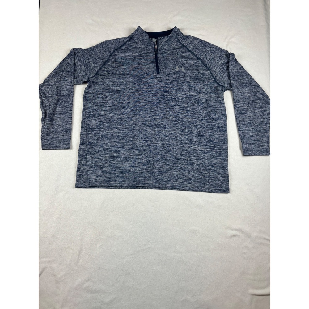 Under Armour HeatGear Mens‎ XL Blue Space Dye Quarter Zip Pullover Loose Fit